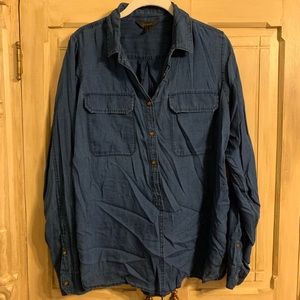 J Crew Chambray Button Down Long Sleeve Top